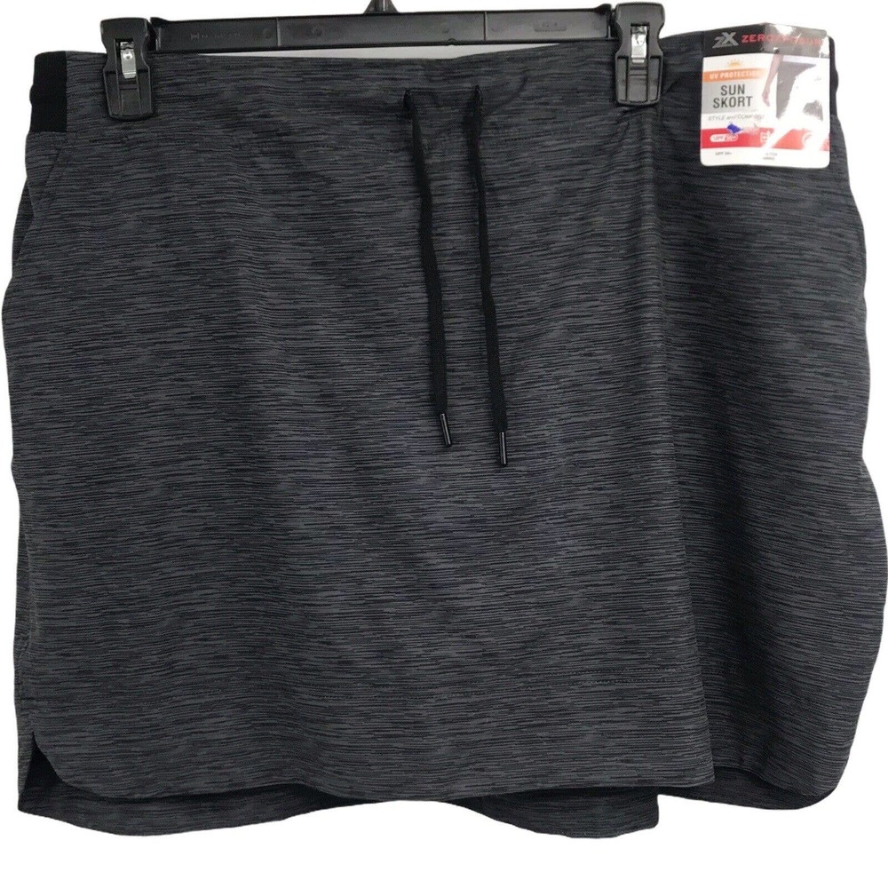 ZERO EXPOSURE WOMEN'S SIZE 2XL UV PROTECTION GRAY STRETCH FABRIC SUN SKORT